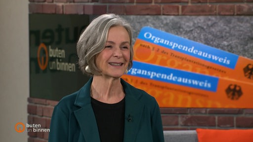 Sonja Schäfer über Organspende im Talk mit Kirsten Rademacher im buten un binnen Studio. 
