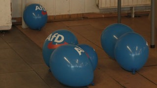 Blaue Luftballons mit AfD Logo