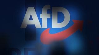 Ein AfD-Schriftzug eingerahmt von einem Schatten.
