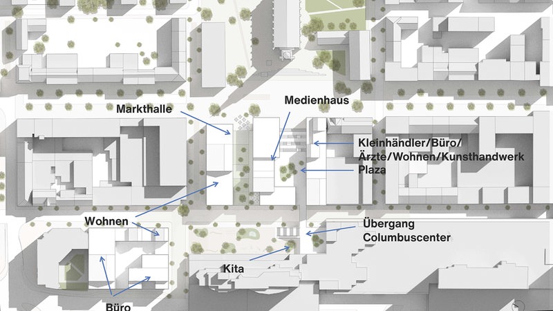 Grafik zeigt den Nutzungsmix Bremerhaven Downtown