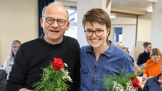 Christoph Spehr und Anna Fischer, die Vorsitzenden der Bremer Linkspartei.