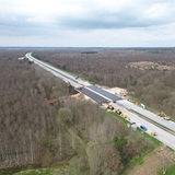 Die Baustelle der Autobahn 27 aus der Luft fotografiert.