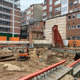 Baugrube des neuen Essighauses in der Langenstraße