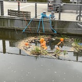 Eine Kunstinstallation am Weser-Ufer in Bremen
