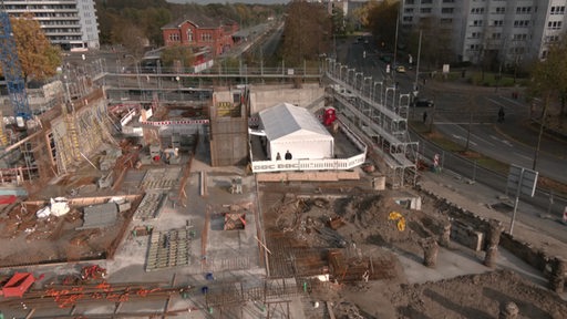 Die Umbauarbeiten des ehemaligen Einkaufszentrum in Vegesack Bremen Nord.