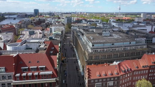 Eine Draufsicht auf die Innenstadt Bremens.