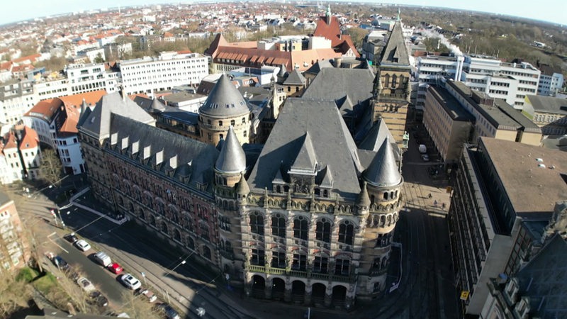 Eine Luftaufnahme des Bremer Landgerichts.