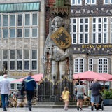 Die Rolandstatue auf dem Bremer Marktplatz.