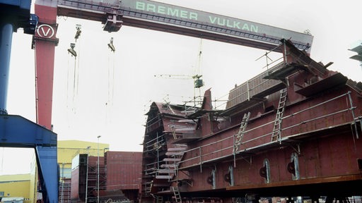 Blick auf die Bremer Vulkan-Werft