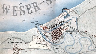 Eine alte Karte Bremerhavens (1847)