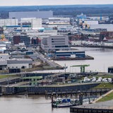 Blick auf den Fischereihafen in Bremerhaven.