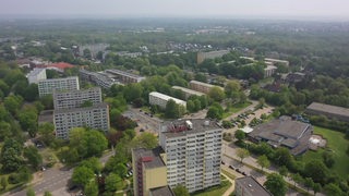Der Stadtteil Leherheide in Bremerhaven von oben. 