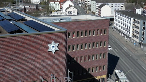 Blick auf die Baustelle eines der bundesweit modernsten Polizeineubauten in Bremerhaven Geestemünde
