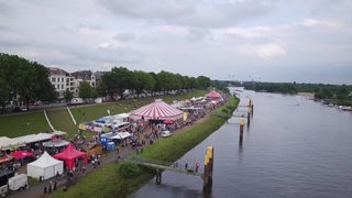 Ein Luftbild der Breminale am Osterdeich