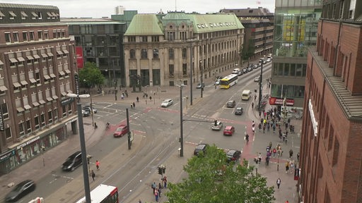 Ein Luftbild der Brill- Kreuzung in Bremen.