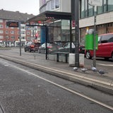Eine bestreikte Haltestelle in der Bremer Innenstadt