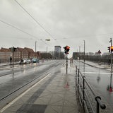 Die Bürgermeister-Smidt-Brücke in Bremen mit einer gesperrten Spur.