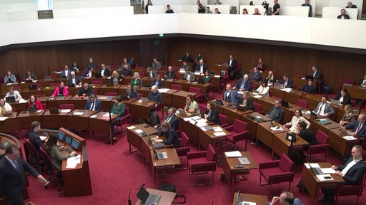 Abgeordnete während einer Sitzung der Bremischen Bürgerschaft zum begleiteten Trinken