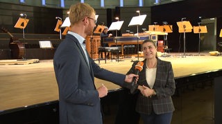 Die Mezzosopranistin Cecilia Bartoli im Interview mit Reporter Jan Meier-Wendte in der Glocke.