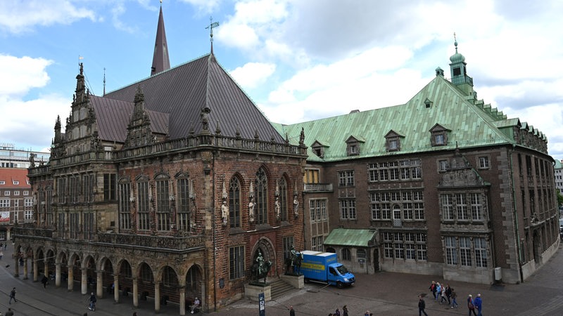 Das Bremer Rathaus, von der Bürgerschaft aus fotografiert.