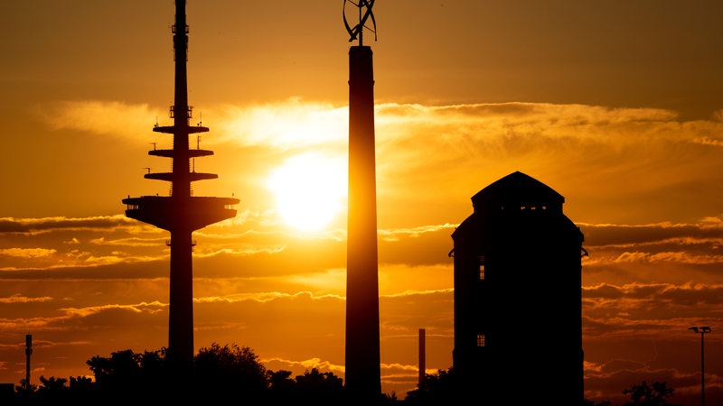 Bremen bei Sonnenuntergang.