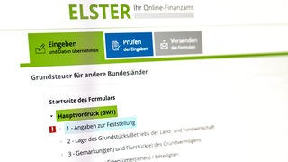 Elster Oberfläche für die Grundsteuererklärung