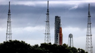 Die Artemis-Rakete im Kennedy Space Center im US-Bundesstaat Florida