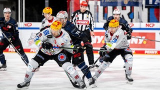 Eine Spielszene der Fischtown Pinguins mit den Nürnberg Ice Tigers