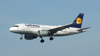 Ein Lufthansa-Flugzeug im Landeanflug.
