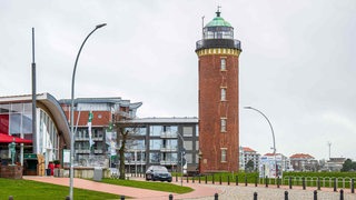 Der „Hamburger Leuchtturm" am Hafen.