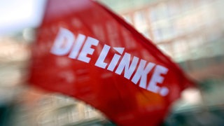 Fahne mit Logo der Linken