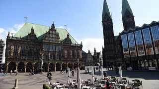 Rathaus, Dom und Bürgerschaft Bremen in der Sonne