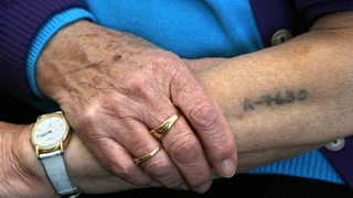 Auf dem Arm einer Holocaust-Überlebenden sieht man das Tatoo, das die Nationalsozialisten jüdischen Bürgern in den KZ gestochen haben