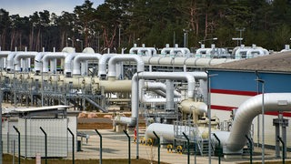 Rohrsysteme in Lubmin, Mecklemburg Vorpommern, für die Gaspipeline Nordstream 1