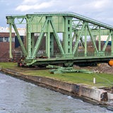 Die abgebaute Eisenbahnbrücke in Bremerhaven.
