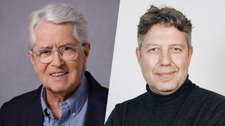 Collage der Porträts von Frank Elstner und Jens Volkmann
