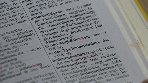 Eintrag im Duden über die Redewendung "In den April schicken"
