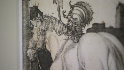 Das Kunstwerk "Das große Pferd" von Albrecht Dürer.