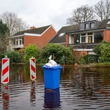 Häuser im Hochwassergebiet in der Gemeinde Lilienthal bei Bremen.
