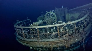 Unterwasseraufnahme des gefundenen Wracks der Endurance.