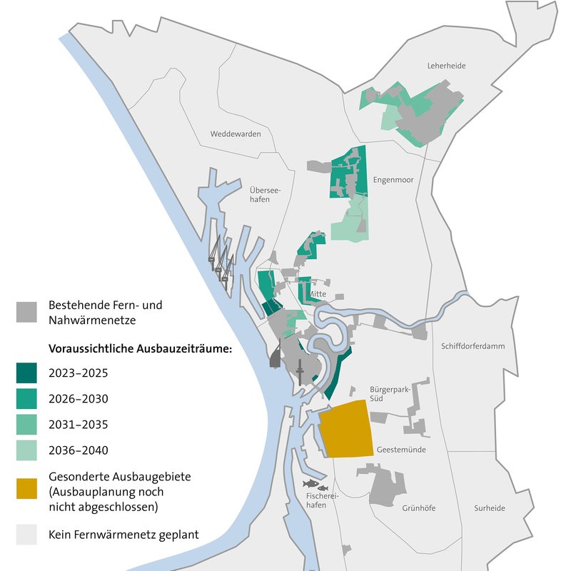 Eine karte der Stadt Bremerhaven