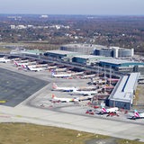 Flughafen Hamburg aus der Luft.