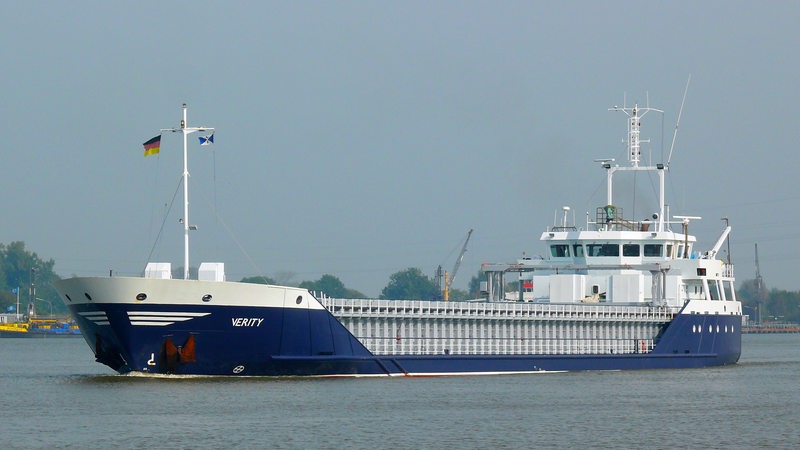 Der Frachter "Verity" vor Kiel im Jahr 2014. (Archivbild)