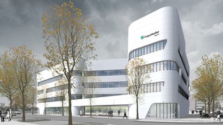 Eine Planzeichnung des Neubaus des Fraunhofer Mevis Instituts. 