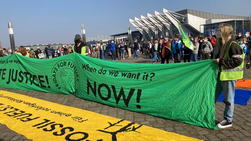 Demonstranten fordern mehr Klimaschutz.