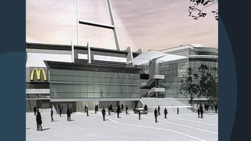 Auf einem Entwurf zum Unbau des Weser-Stadions prangt ein McDrive-Logo. 