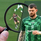 Oliver Burke geht vom Platz, im Hintergrund sieht man eine Abseitslinie aus dem Kölner-Keller
