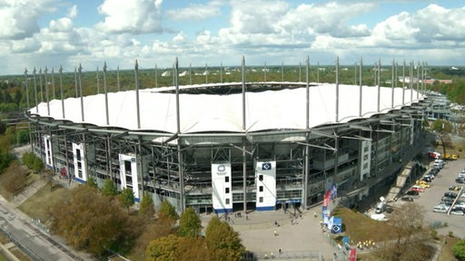 Das Luftbild des Volksparkstadions in Hamburg