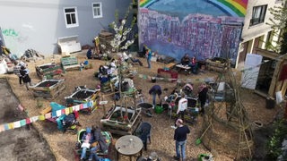 Ein Luftbild vom ehemaligen "Rotkäppchens Garten" im Bremer Viertel.