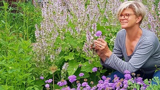 Susanne Büssenschütt erklärt den Blütenaufbau